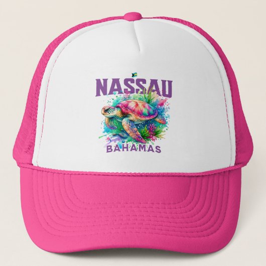 Bahamas Souvenir Gift: Nassau Bahamas Zee Schildpa Trucker Pet (Voorkant)
