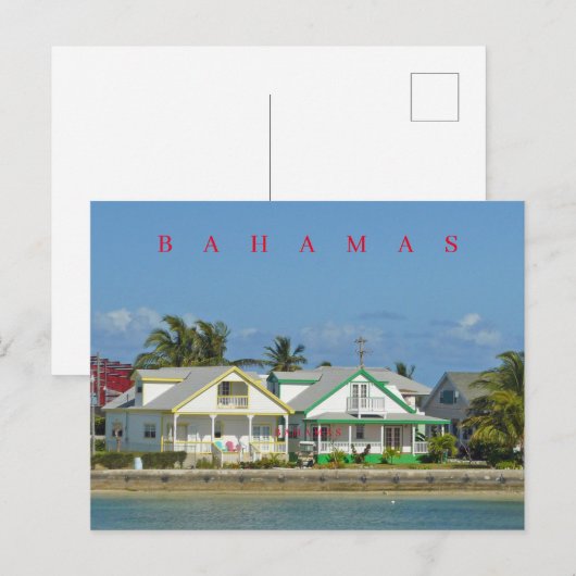 Bahamas Spanish Wells huizen uitzicht ansichtkaart Briefkaart (Voorkant / Achterkant)