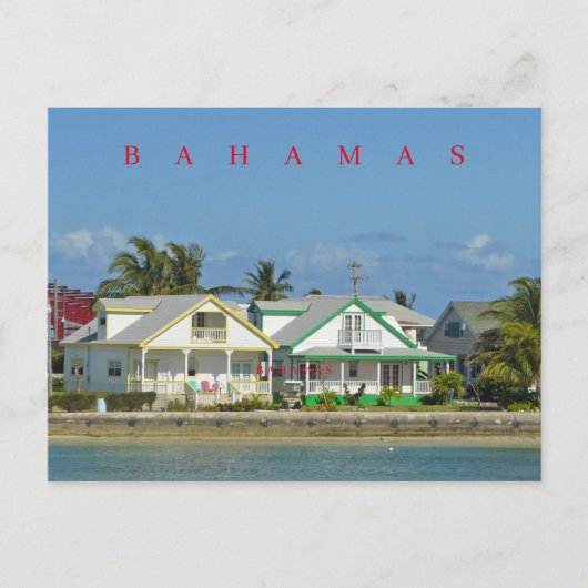 Bahamas Spanish Wells huizen uitzicht ansichtkaart Briefkaart (Voorkant)