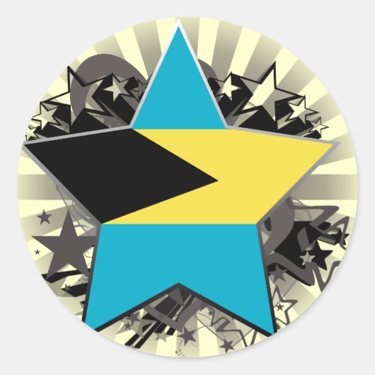 Bahamas Ster Ronde Sticker (Voorkant)