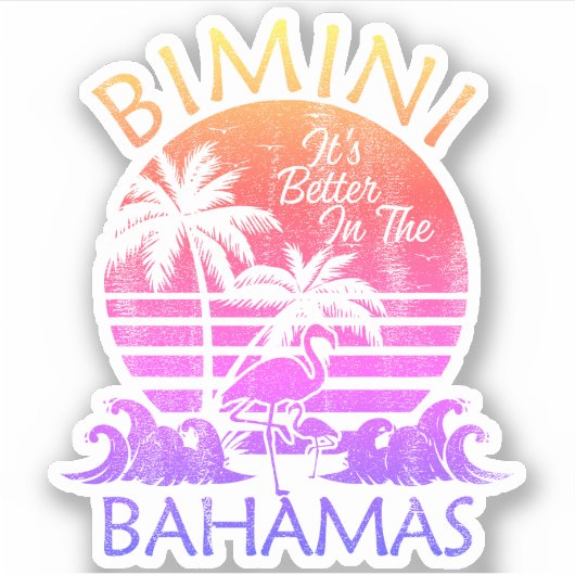 Bahamas Sticker Bimini Vakantie Strand Cruise (Voorkant)