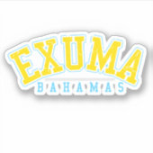 Bahamas Sticker Exuma Vakantie Bahamaanse Cruise (Voorkant)