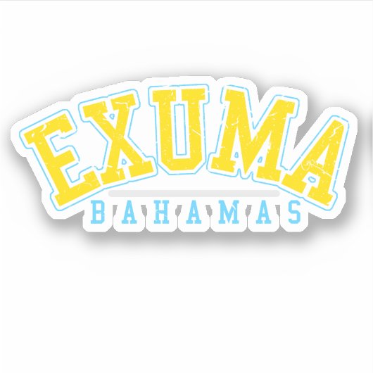 Bahamas Sticker Exuma Vakantie Bahamaanse Cruise (Voorkant)