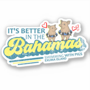 Bahamas Sticker Exuma Varkens Vakantie Cruise