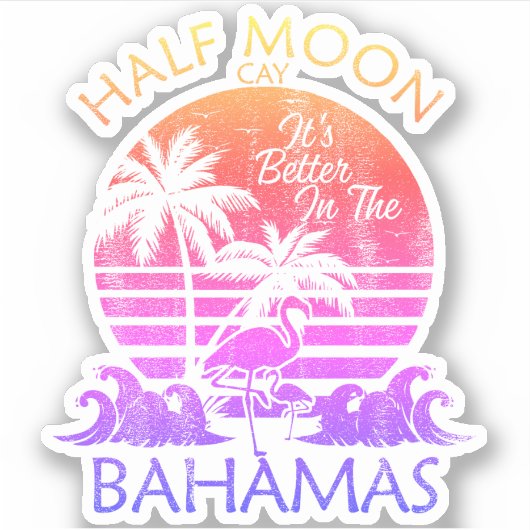 Bahama's Sticker Halve Maan Cay Vakantie Cruise (Voorkant)
