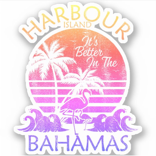 Bahama's Sticker Harbour Island Vakantie Cruise (Voorkant)