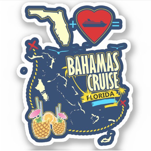 Bahamas Sticker Vakantie Strand Cruise Trip Florid (Voorkant)