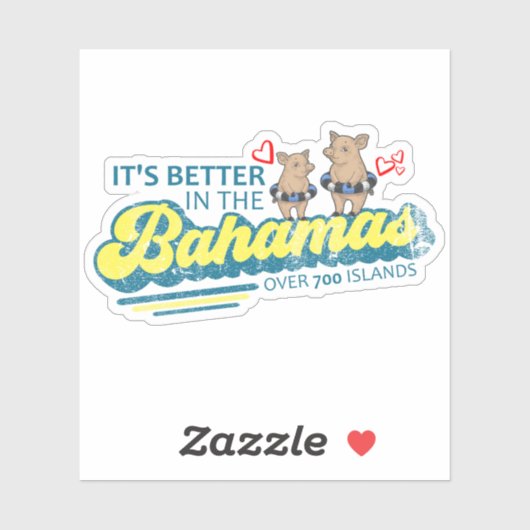 Bahama's Sticker Zwemvarkens Vakantie Cruise (Vel)