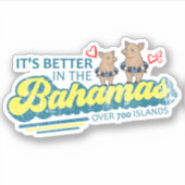 Bahama's Sticker Zwemvarkens Vakantie Cruise (Voorkant)