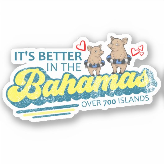 Bahama's Sticker Zwemvarkens Vakantie Cruise (Voorkant)