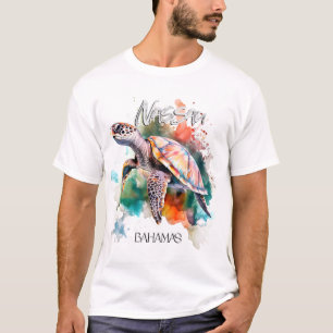 Bahamas Stoel Schildpad Bahamaanse Vlag Strand Gro T-shirt
