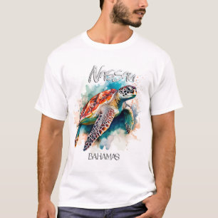 Bahamas Stoel Schildpad Bahamaanse Vlag Strand Gro T-shirt