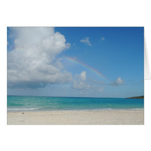 Bahamas-strand en regenboog