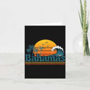 Bahamas Strand Zomer Vakantie Retro Zonsondergang  Kaart