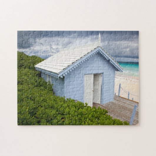 Bahamas strandlandschap. legpuzzel (Horizontaal)