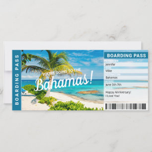 Bahamas Surprise Trip boarding Pass Cicket