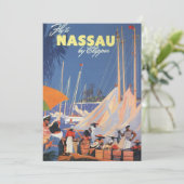  Bahamas Travel Art, Fly Nassau door Clipper (Staand voorkant)