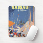 Bahamas Travel Art, Fly Nassau door Clipper Muismat (Met muis)