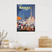 Bahamas Travel Art, Fly Nassau door Clipper Poster (Keuken)