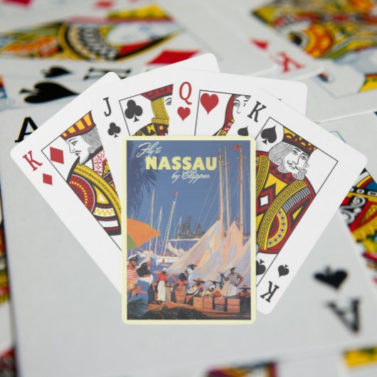  Bahamas Travel Art, Fly Nassau door Clipper Speelkaarten
