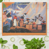 Bahamas Travel Art, Fly Nassau door Clipper Theedoek (Gevouwen)