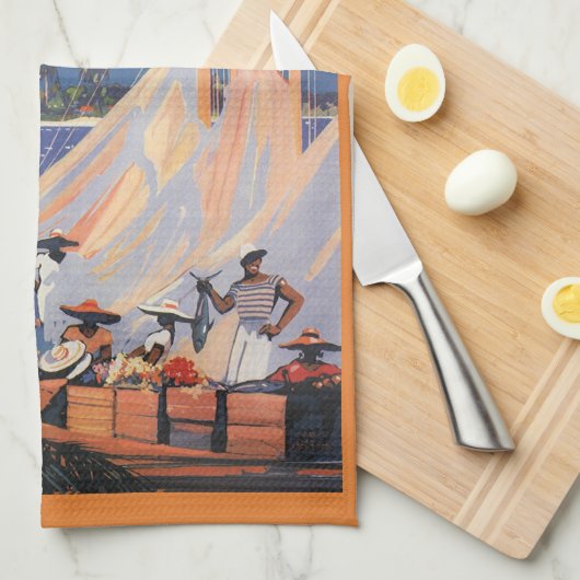  Bahamas Travel Art, Fly Nassau door Clipper Theedoek (Quarter Fold)