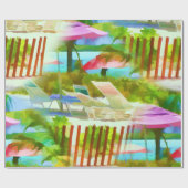 Bahamas Tropical Beach Scene Photography Patroon Cadeaupapier (Vlak)