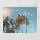 Bahamas Tropical Beach Wedding Save the Date Aankondigingskaart (Voorkant)