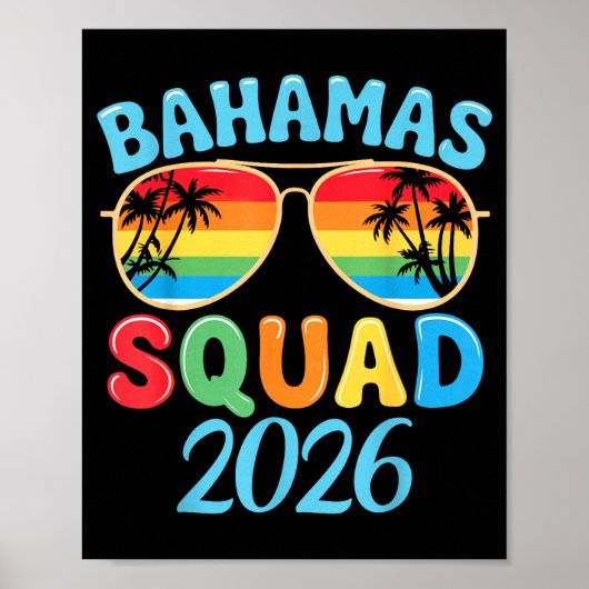 Bahamas Vacation 2026 Squad Family Friends Matchin Poster (Voorkant)