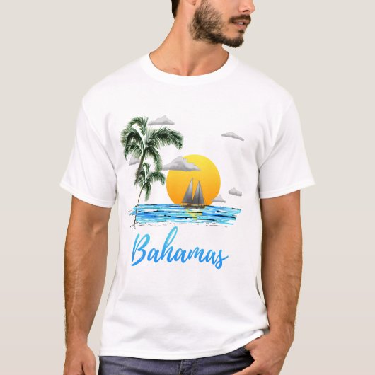 Bahamas Vacation Sailing T-shirt (Voorkant)