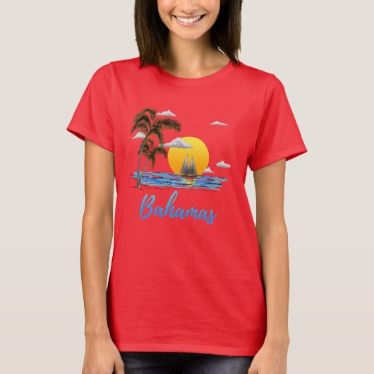 Bahamas Vacation Sailing T-shirt (Voorkant)