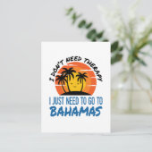 Bahamas Vacation Tropical Beach Trip Therapy Briefkaart (Staand voorkant)