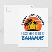 Bahamas Vacation Tropical Beach Trip Therapy Briefkaart (Voorkant / Achterkant)