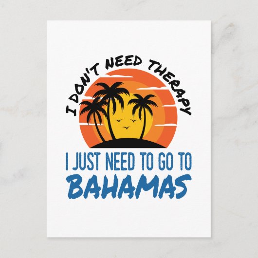 Bahamas Vacation Tropical Beach Trip Therapy Briefkaart (Voorkant)