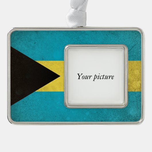 Bahamas Verzilverd Omlijst Ornament (Voorkant)