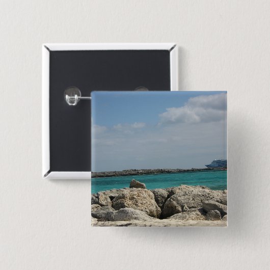 Bahamas Vierkante Button 5,1 Cm (Voorkant /achterkant)