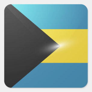 Bahama's vierkante glossy vlag sticker