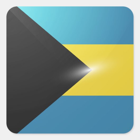 Bahama's vierkante glossy vlag sticker (Voorkant)