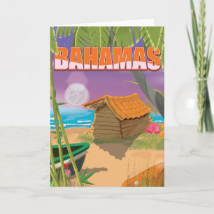 Bahamas vintage-poster feestdagen kaart