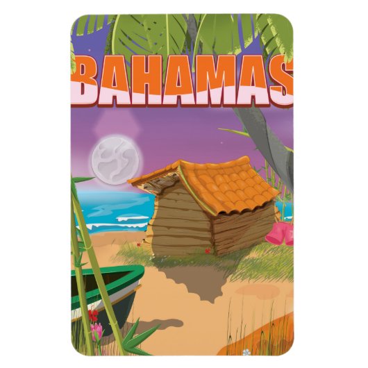 Bahamas vintage-poster magneet (Verticaal)