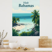 Bahamas Vintage Reisillustratie Poster (Keuken)