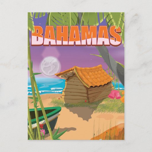 Bahamas vintage reisposter briefkaart (Voorkant)