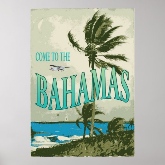 Bahamas Vintage Travel Poster (Voorkant)
