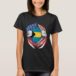 Bahamas Vlag Amerika Trots Op Mijn Bahamaanse Afko T-shirt