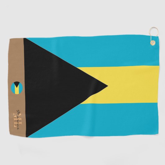 Bahama's vlag & Bahama's monogrammed Golf handdoek (Horizontaal)