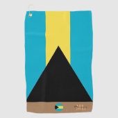 Bahama's vlag & Bahama's monogrammed Golf handdoek (Voorkant)