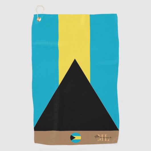 Bahama's vlag & Bahama's monogrammed Golf handdoek (Voorkant)