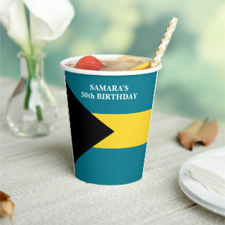 Bahamas Vlag Bahamiaans Verjaardagsfeestje Papieren Bekers