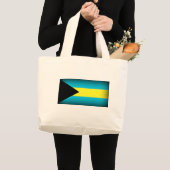Bahamas Vlag Donkere rand Grote Tote Bag (Voorkant (product))