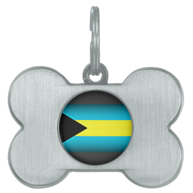 Bahamas Vlag Donkere rand Huisdieren Naamplaatje (voorkant)